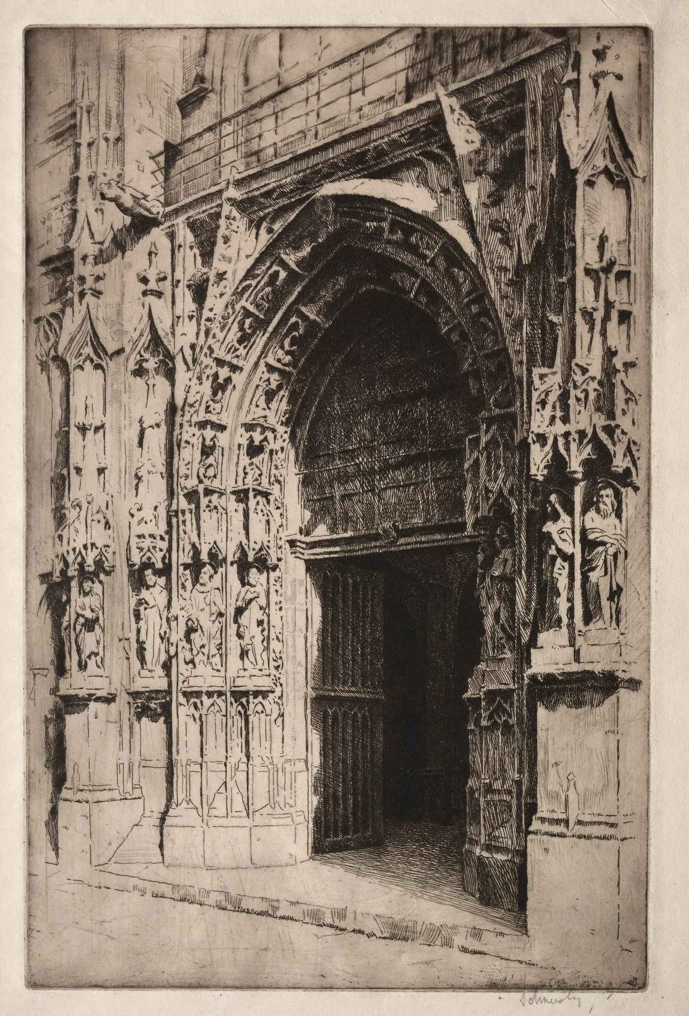 Portrail Central, Eglise St. Merri, Paris, detail