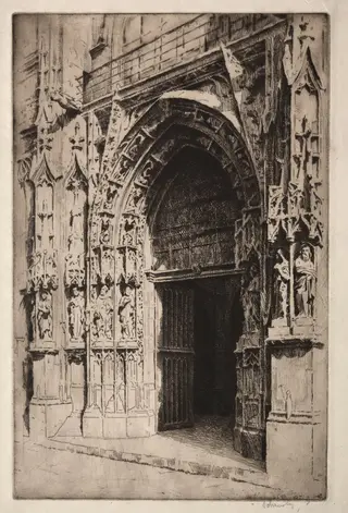 Portrail Central, Eglise St. Merri, Paris, by Otto J. Schneider, 1920