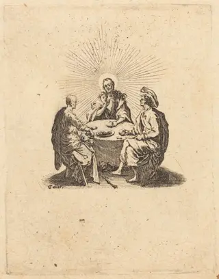 The Supper at Emmaus, by Jacques Callot, ink, 1618