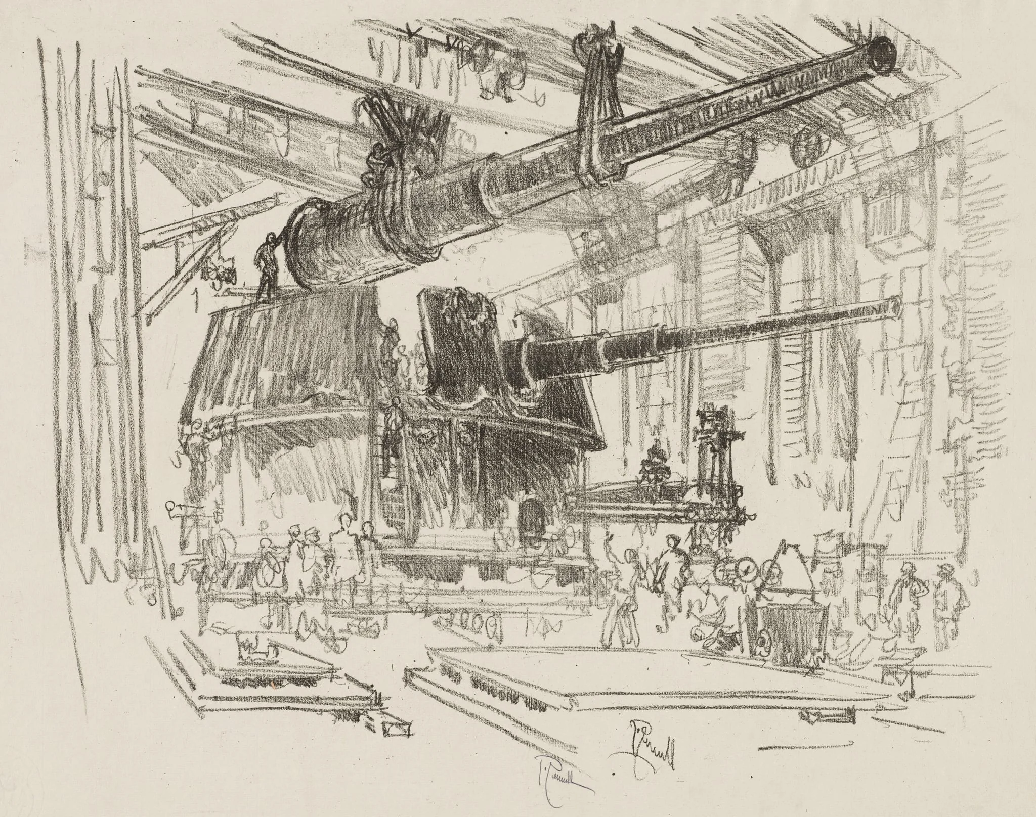 English War Work: Fitting Guns in Turrets, detail