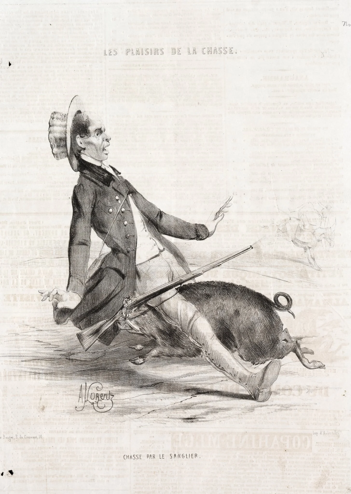 Les Plaisirs de la chasse: Chasse par le sanglier, detail