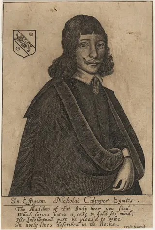 Nicholai Culpeper, Equitus, by Thomas Cross, ink, 1653