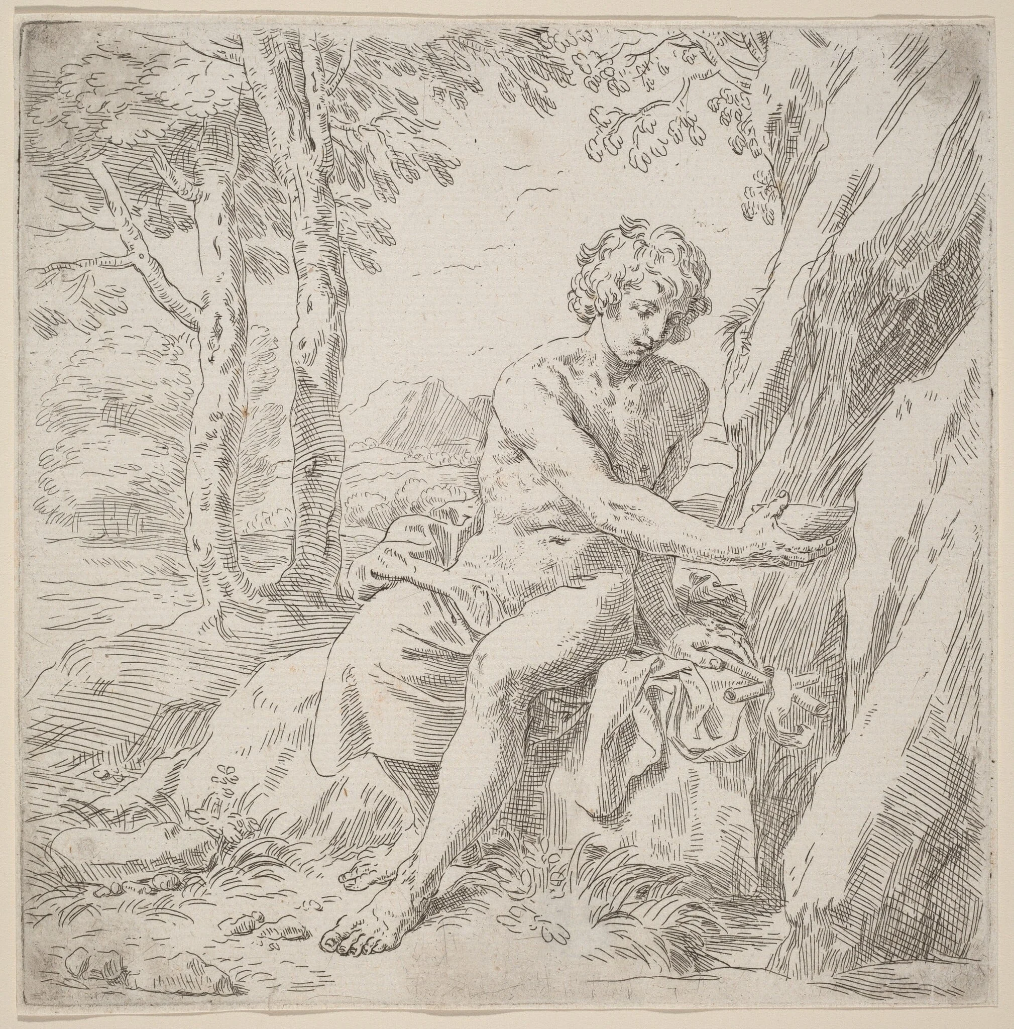 Saint John the Baptist in the Desert, detail