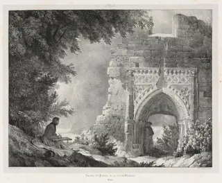 Picturesque and Romantic Journeys in Old France: Ruins of the Palace of the White Queen, by Alexandre-Evariste Fragonard, 1824