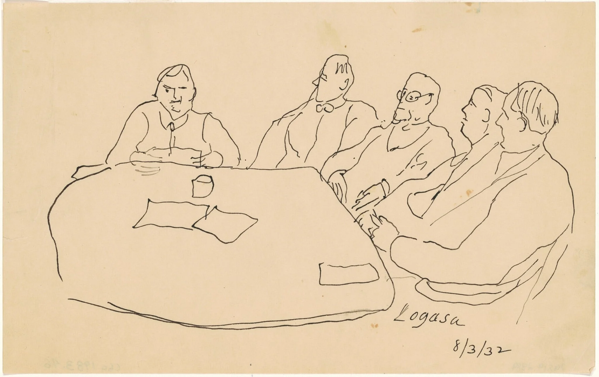 Men at a Table, detail
