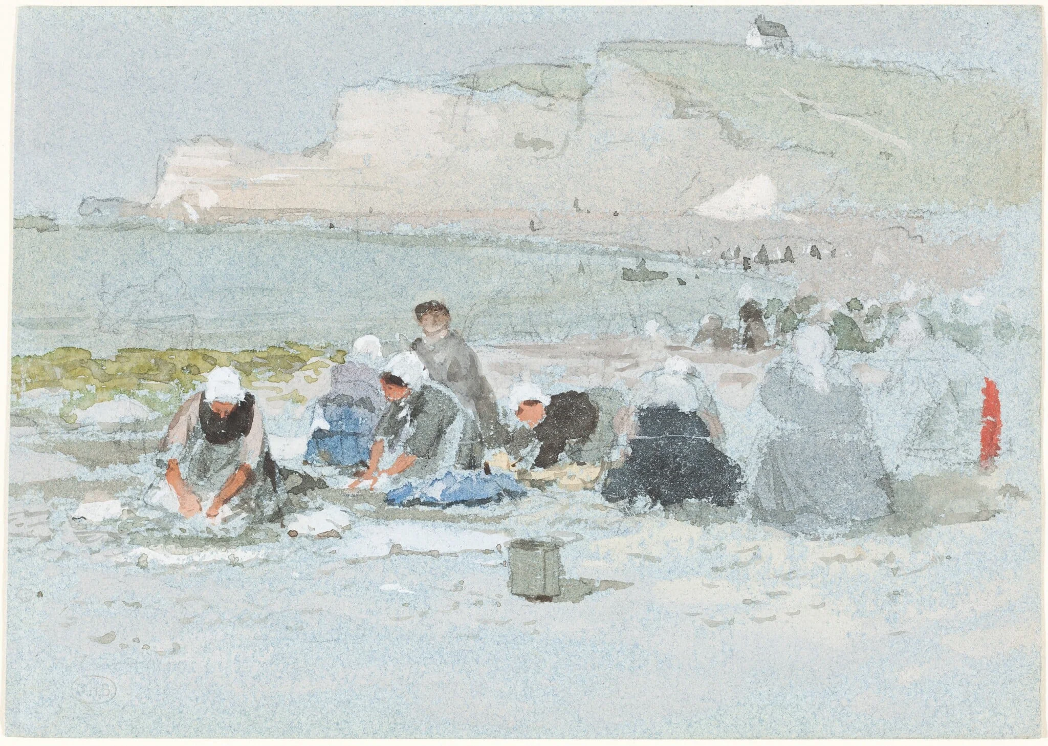 Washerwomen on the Beach at Etretat, detail