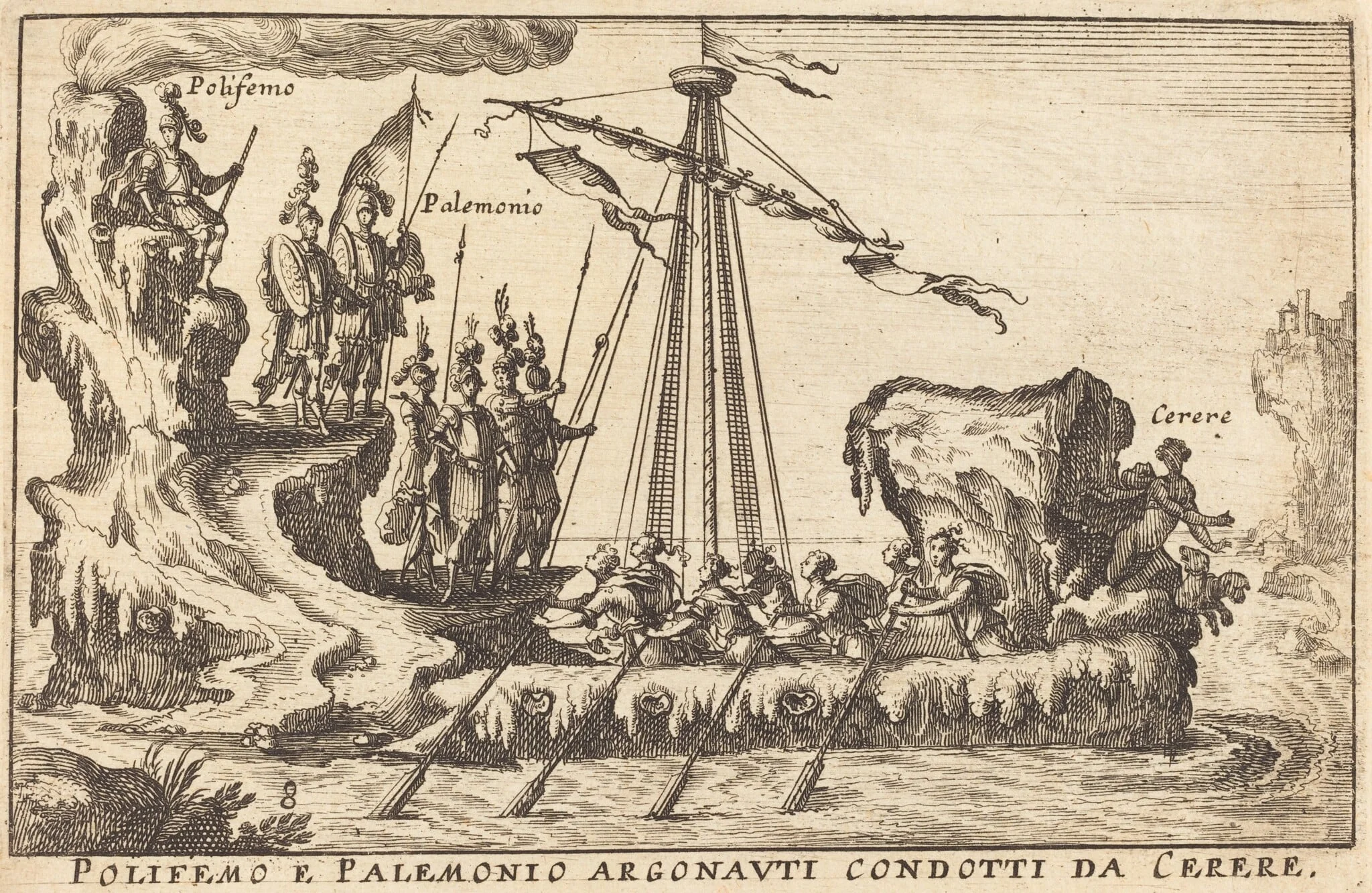 Polifemo e Palemonio Argonauti condotti da Cerere, detail