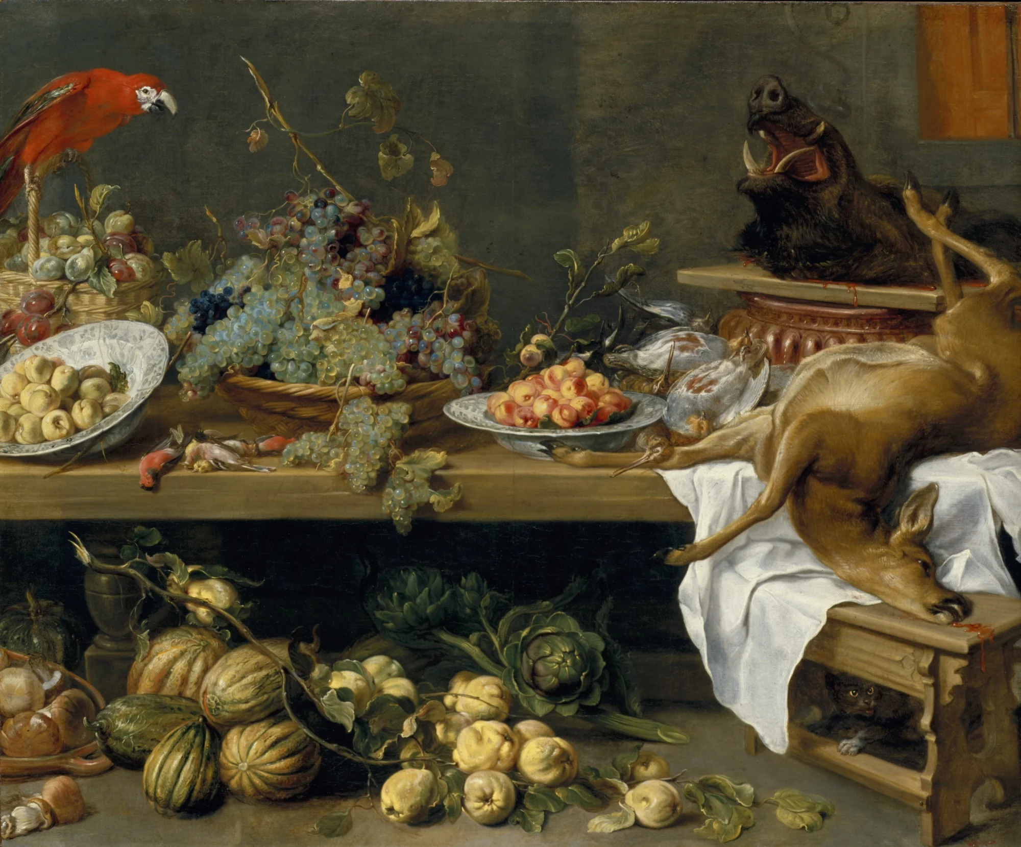 Still Life with Fruit, Vegetables and Dead Game, detail