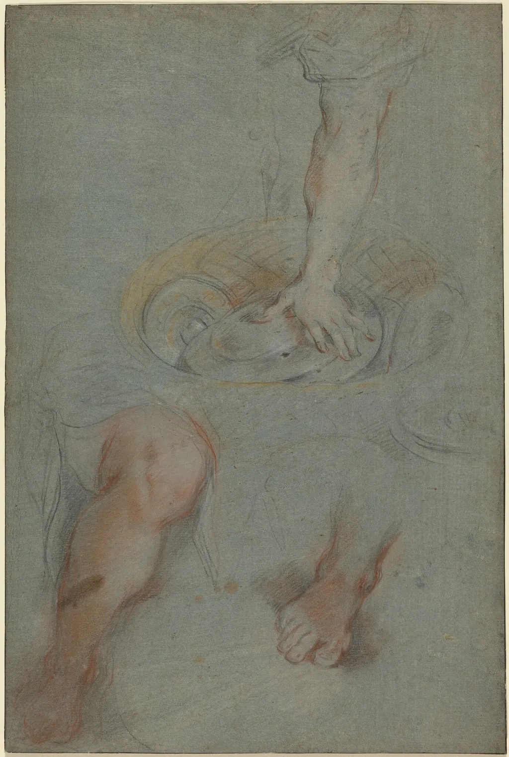 Studies for a Servant in "The Last Supper", by Federico Barocci, chalk, 1594