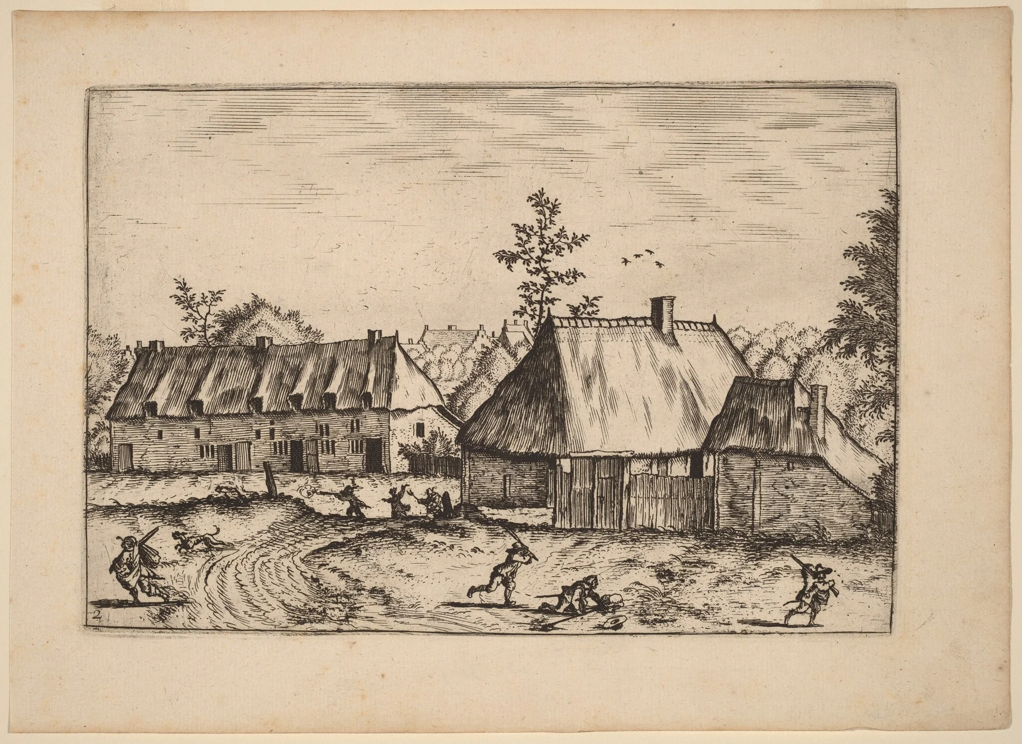 Farm and Row of Houses, detail
