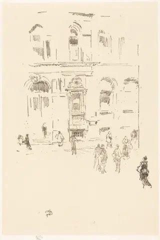 Victoria Club, by James McNeill Whistler, ink, 1883