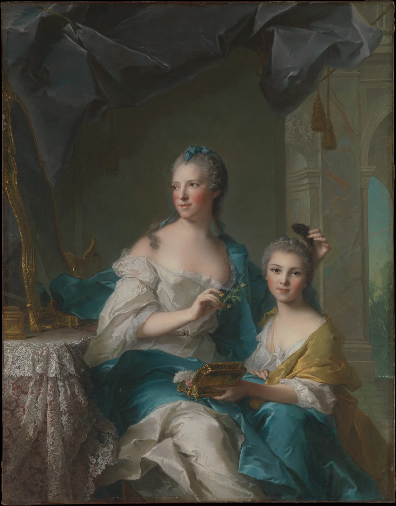 Madame Marsollier and Her Daughter, detail
