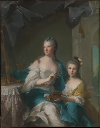 Madame Marsollier and Her Daughter, by Jean-Marc Nattier, oil, 1749