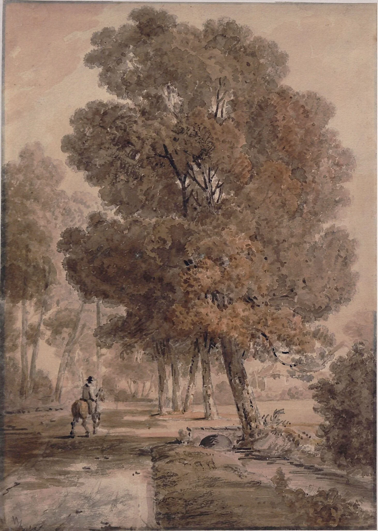 Landscape with horsemen, detail