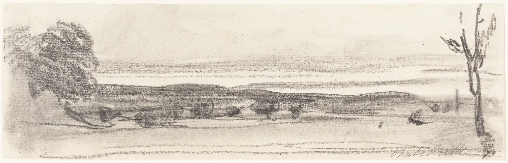 A View across the Park, Chatsworth, Derbyshire, detail