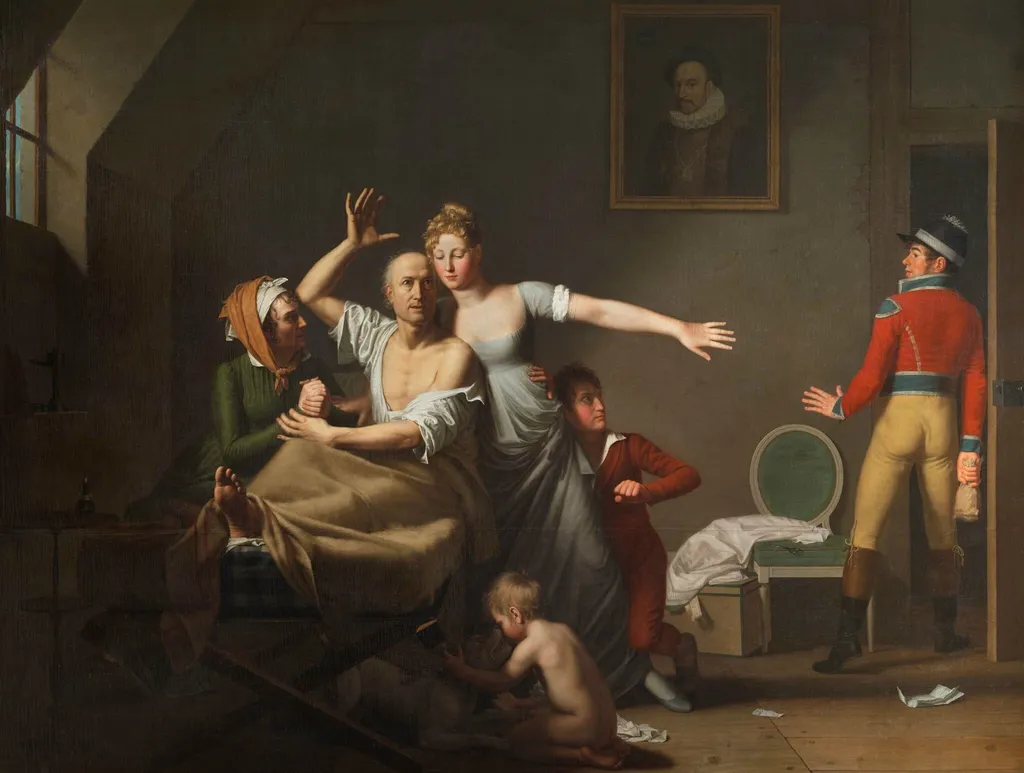 Indigence et honneur, by Hilaire Ledru, oil, 1804