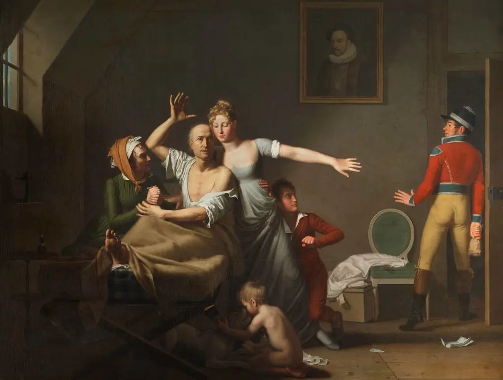 Indigence et honneur, by Hilaire Ledru, oil, 1804