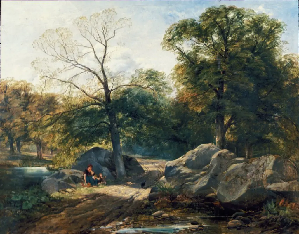 Rest by the Way, by Thomas Creswick, oil, 1850