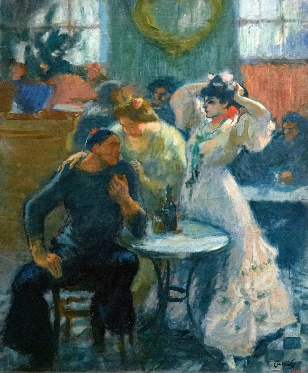 At the Bar, by Ricard Canals, oil, 1910