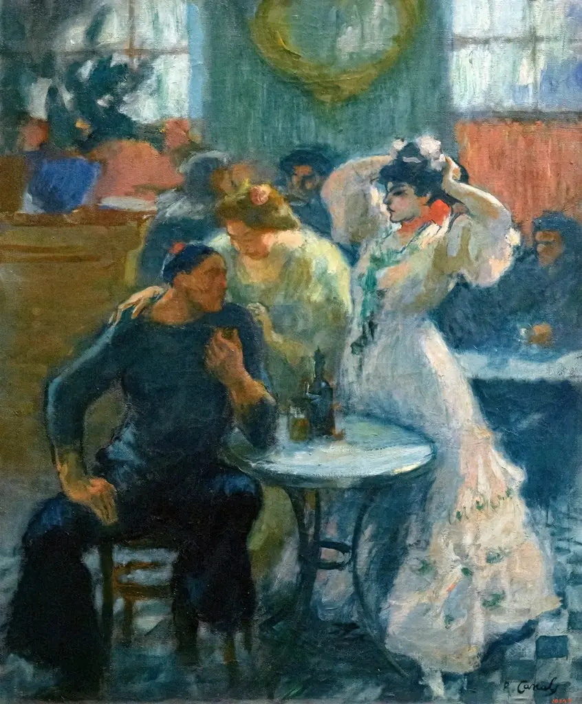 At the Bar, by Ricard Canals, oil, 1910