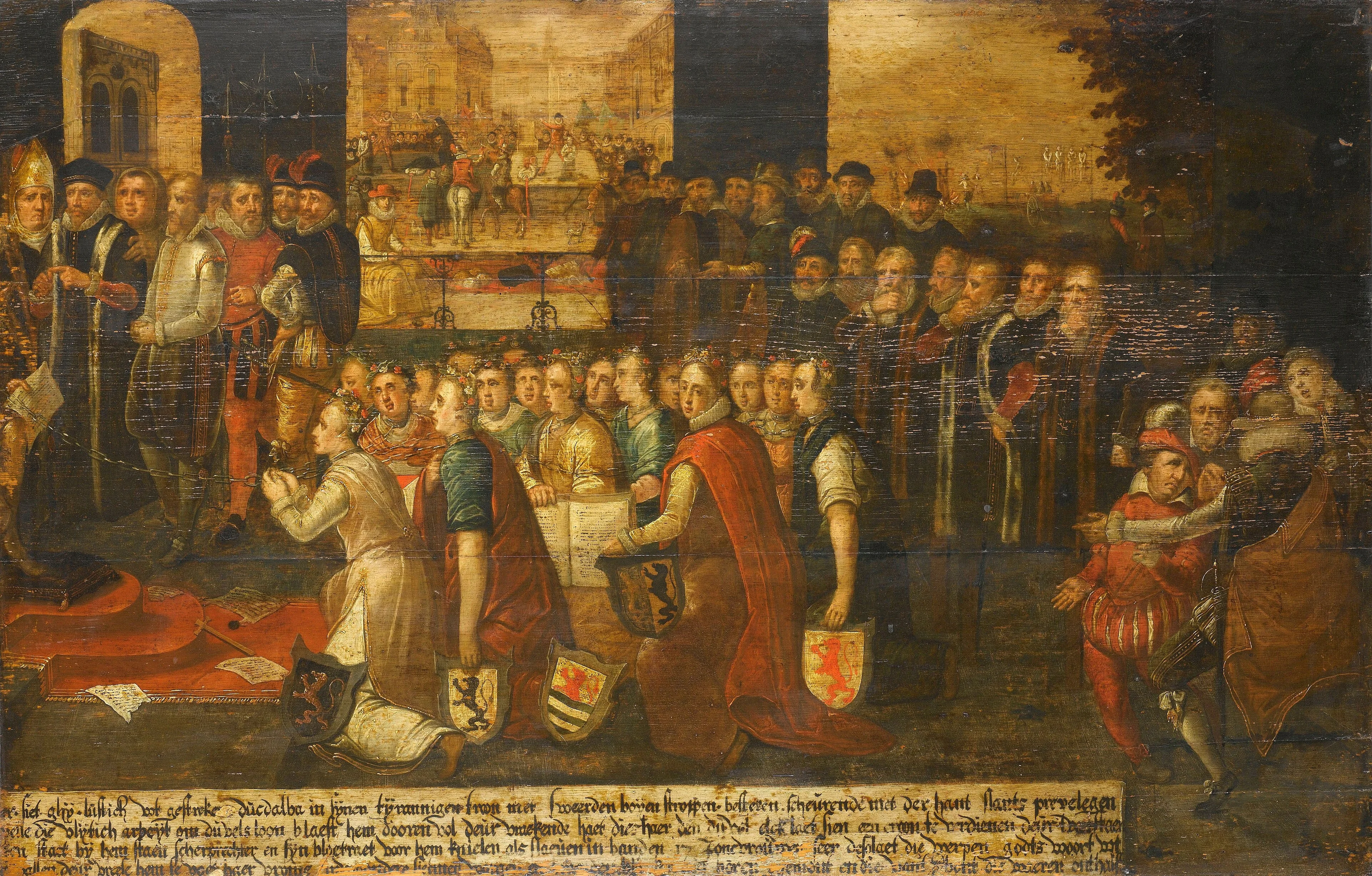 Allegory on the tyranny of the Duke of Alva in the Netherlands, detail