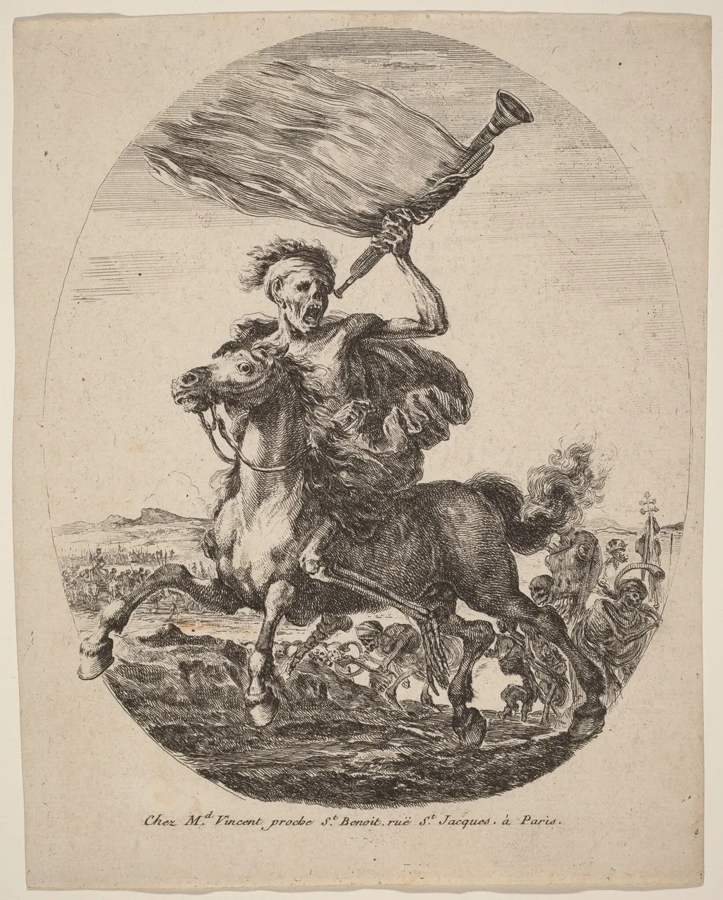 Death on Horseback, by Stefano Della Bella, ink, 1648