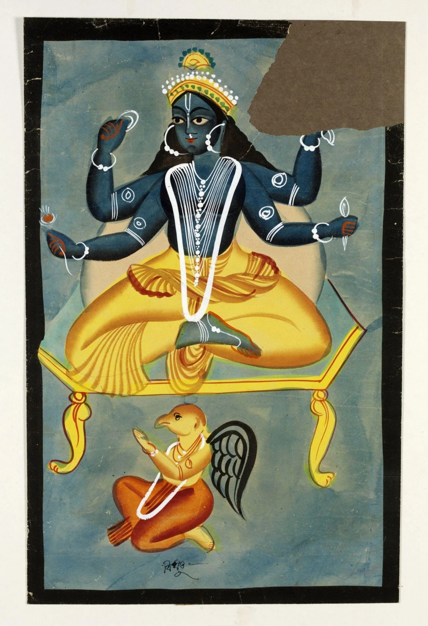 Vishnu and Garuda, detail