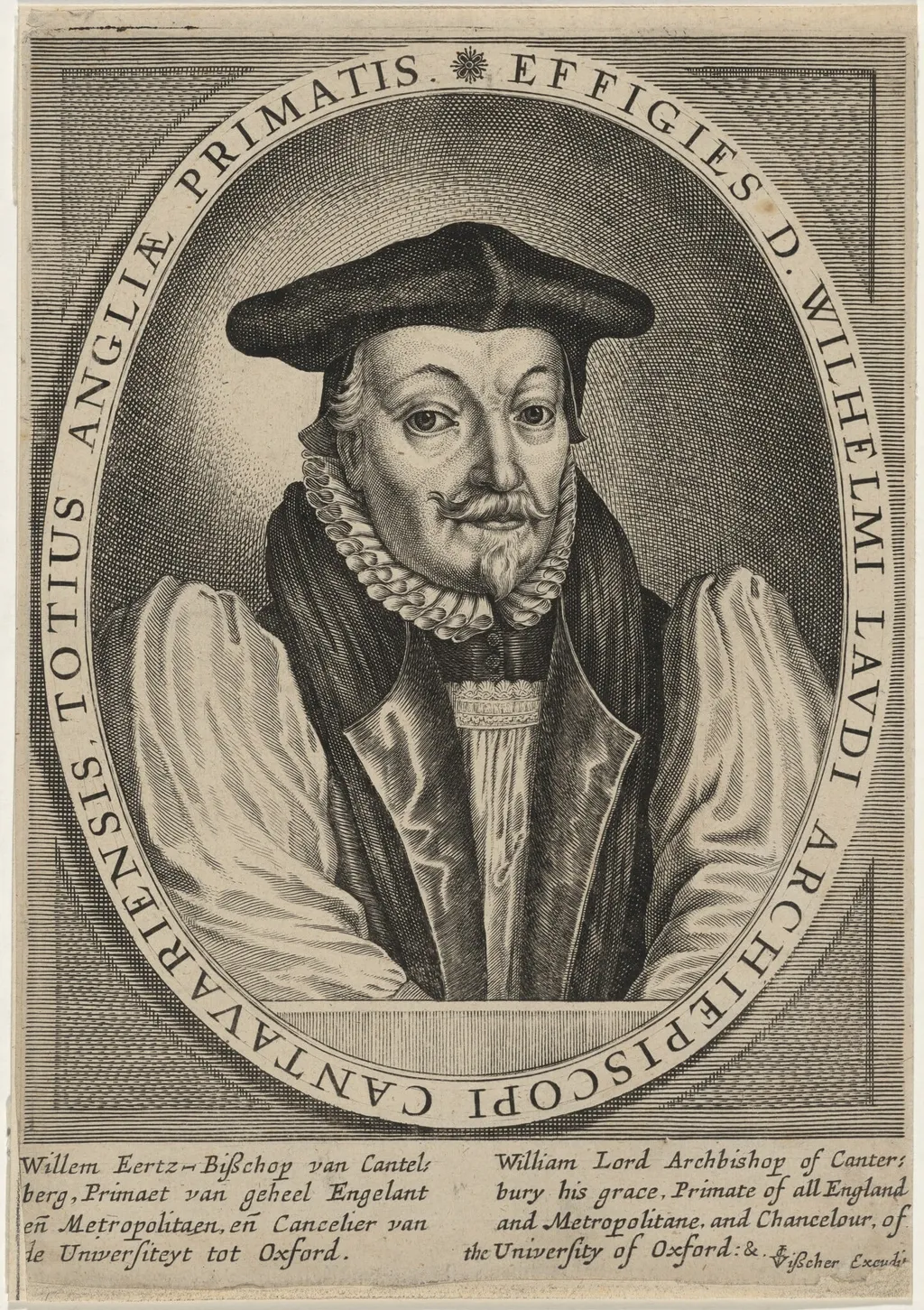 William Laud, Archbishop of Canterbury, by Claes Jansz Visscher, ink, 1619