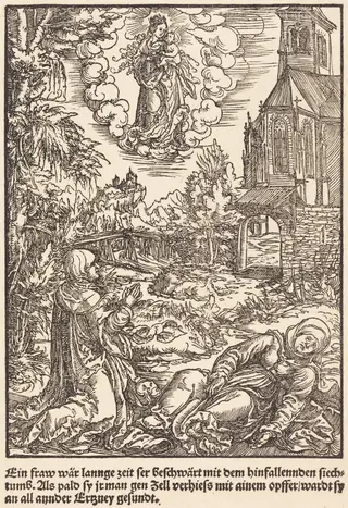 Ein Frau war lannge Zeit ..., by Master of the Miracles of Mariazell, ink, 1503