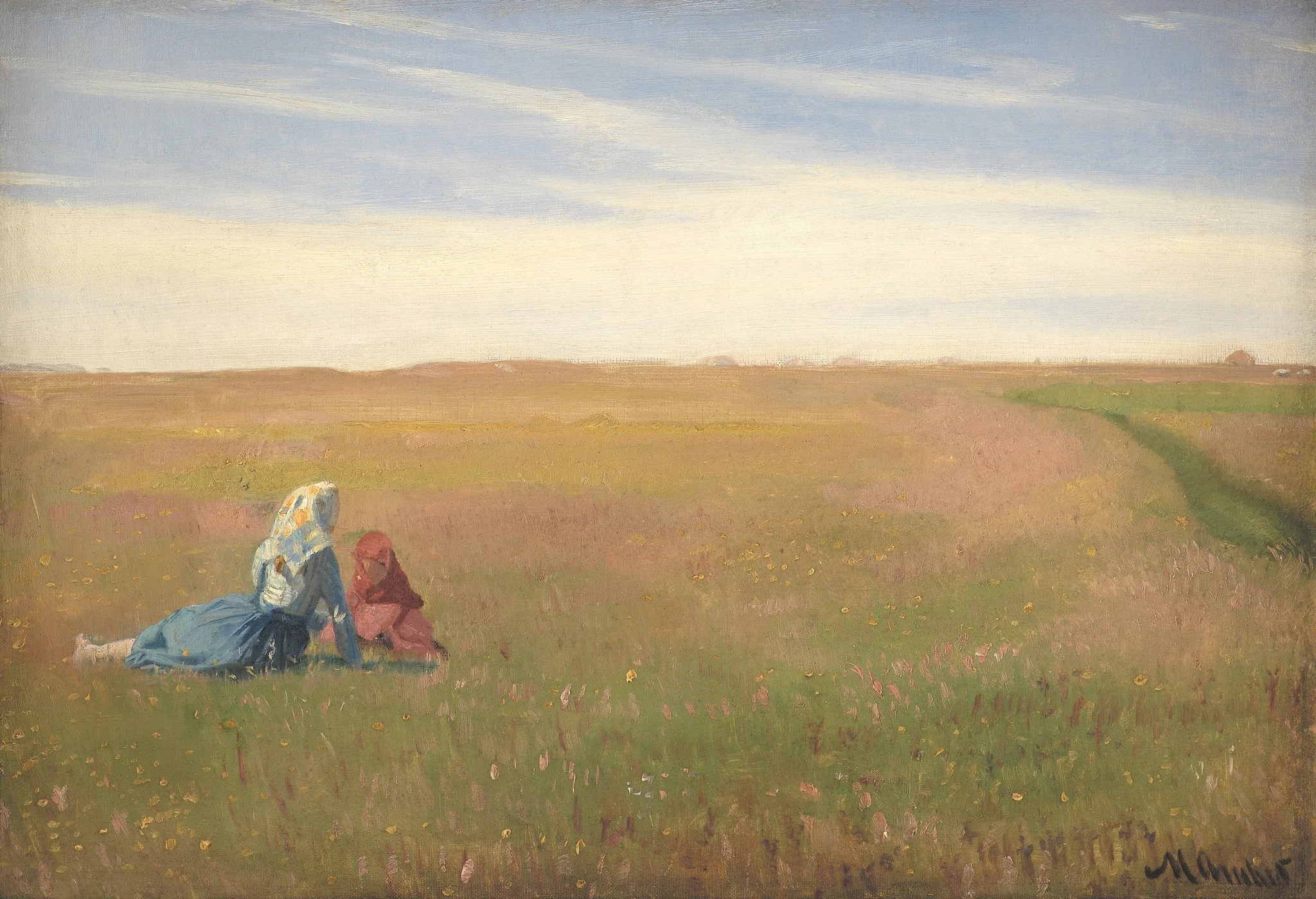 Two Girls in a Field. A Summer’s Day, detail
