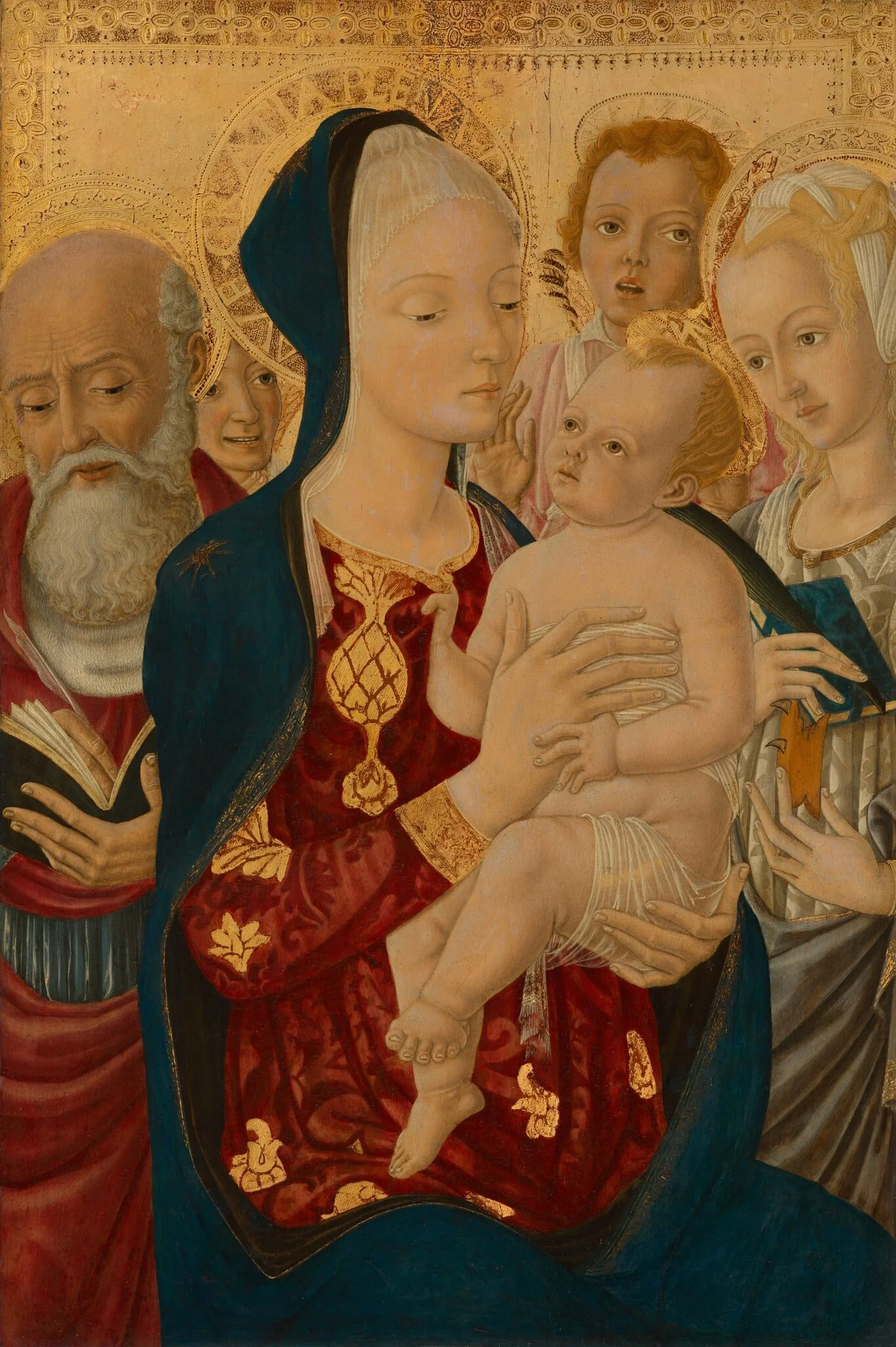Madonna and Child with Saint Jerome, Saint Catherine of Alexandria, and Angels, detail