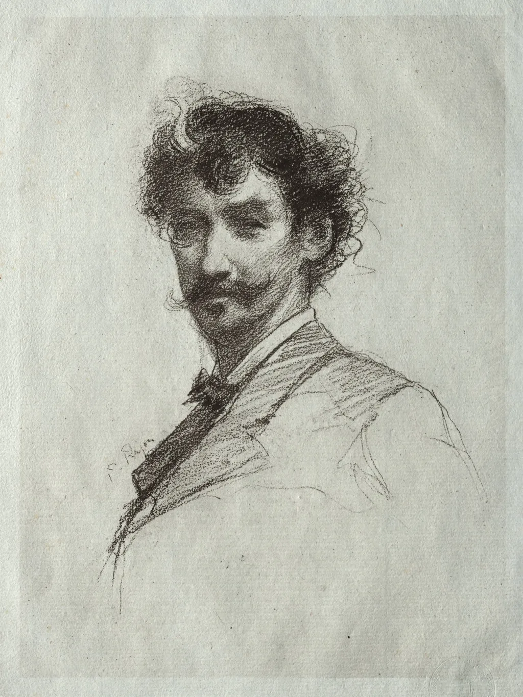 James McNeill Whistler with White Lock and Monocle, by Paul Rajon, 1880