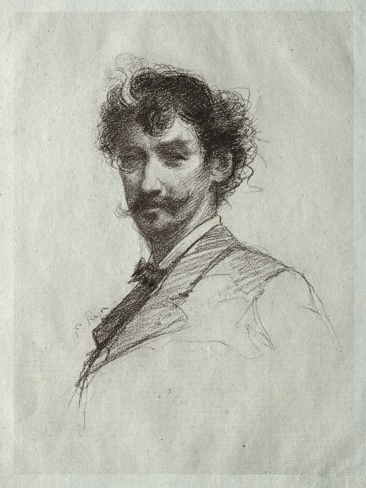 James McNeill Whistler with White Lock and Monocle, detail