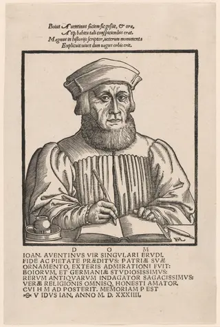 Johann Aventinus (Johann Turmair), by Hanns Lautensack, ink, 1554