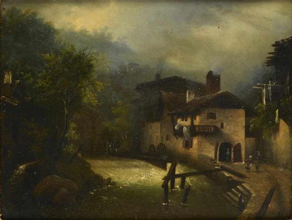 A Mill in a mountainous Landscape, detail