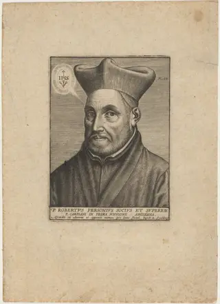 Robert Parsons, Jesuit Missionary, by Jean Waldor, ink, 1610