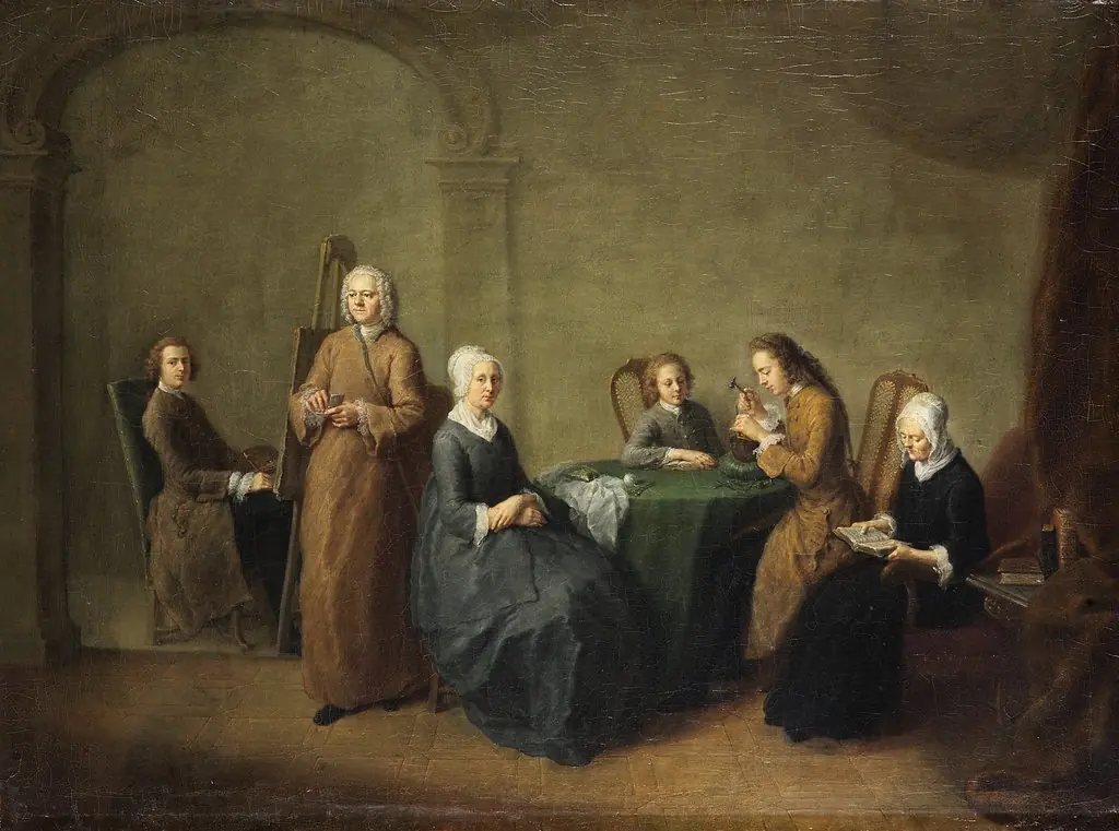 The Artist with his Family, by Bernhard Rode, oil, 1745