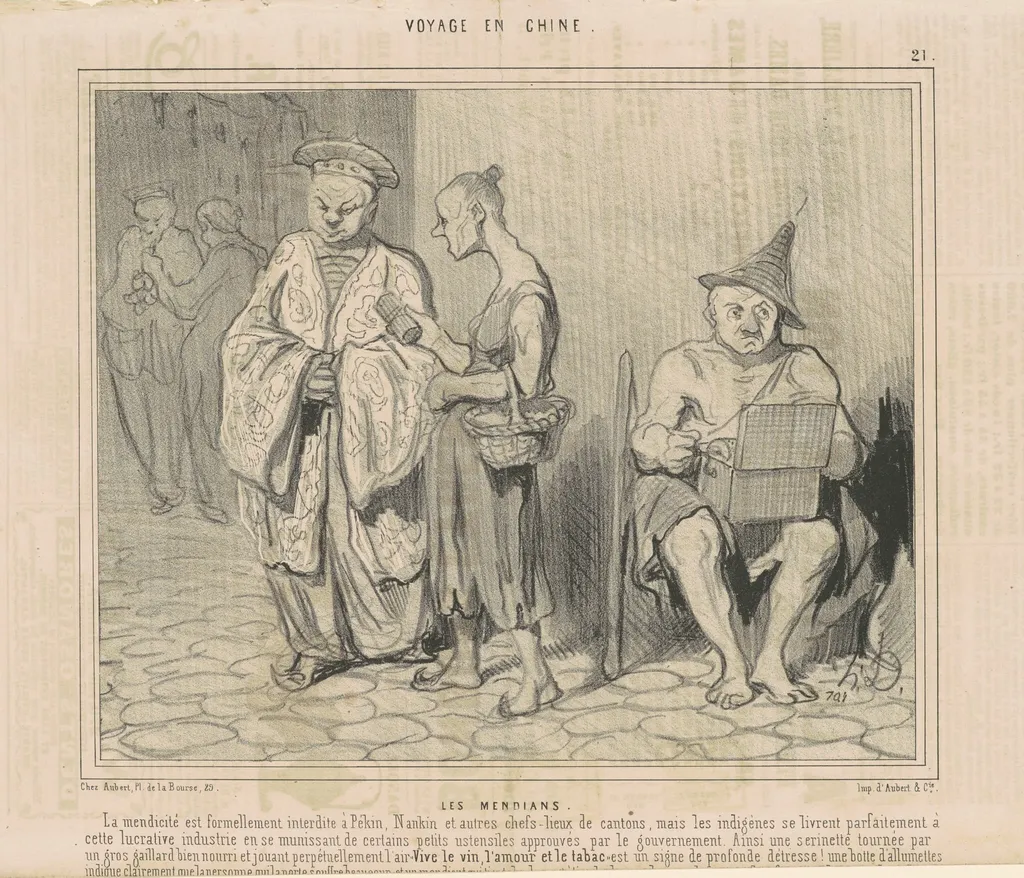 Les mendians, by Honoré Daumier, ink, 1844