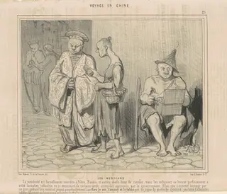 Les mendians, by Honoré Daumier, ink, 1844