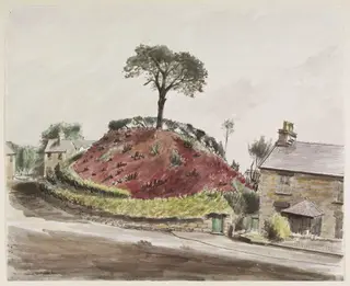 Tomen-y-Bala (Ancient Roman mound at Bala) Merionethshire, by Frances Macdonald, watercolor