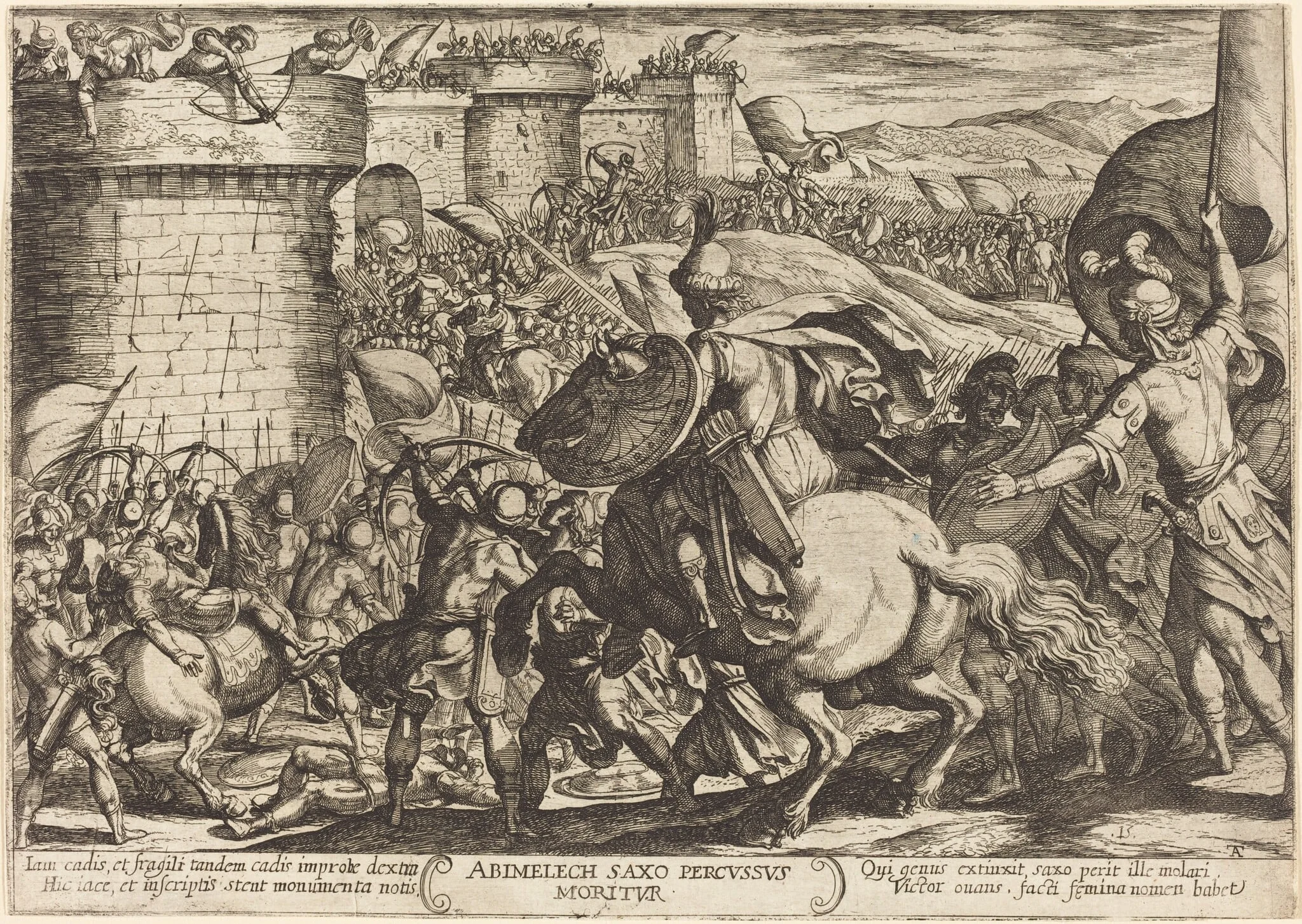 The Death of Abimelech, detail