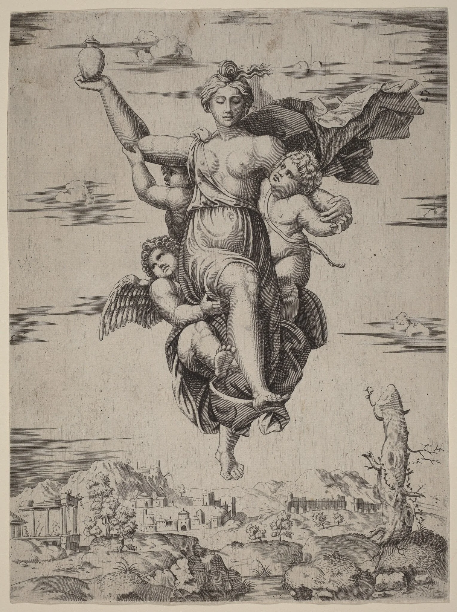 Psyche Carried to Olympus, detail