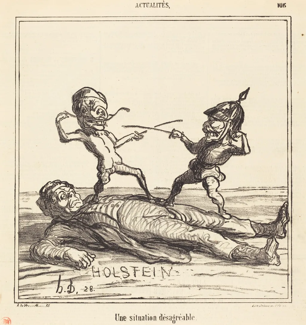 Une Situation désagréable, by Honoré Daumier, ink, 1866