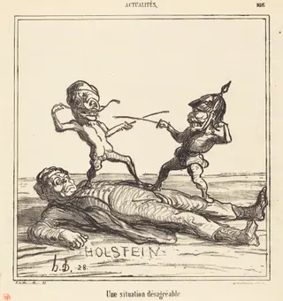 Une Situation désagréable, by Honoré Daumier, ink, 1866