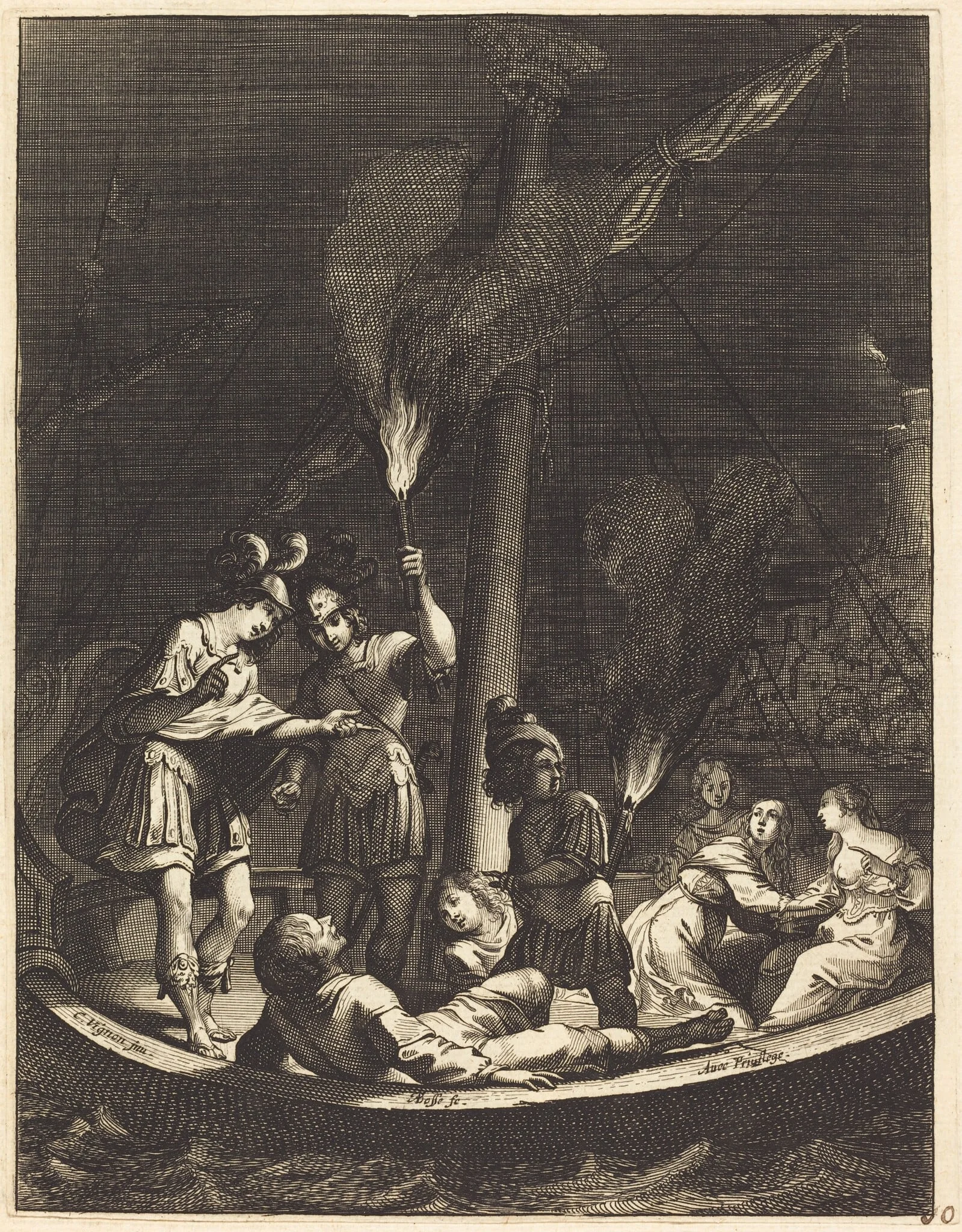 Illustration to Jean Desmarets' "L'Ariane", detail