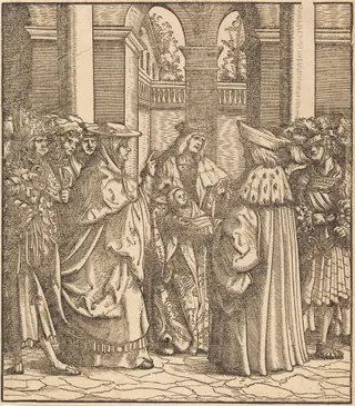 The Archbishop Blessing the Child after the Baptism, by Hans Burgkmair I, ink, 1502