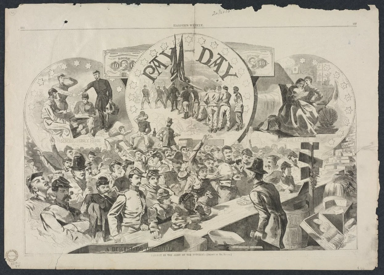 Pay Day in the Army of the Potomac, detail