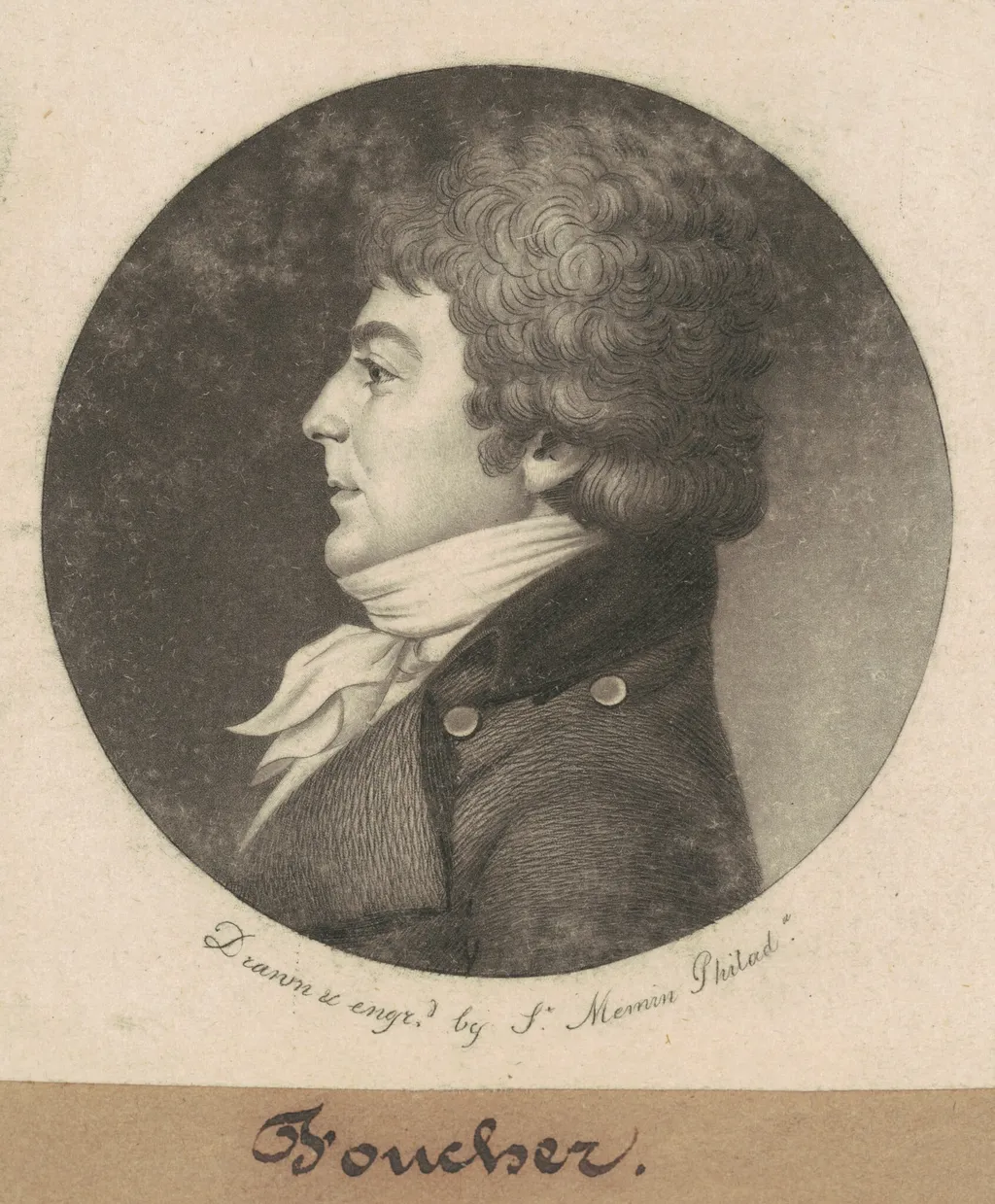 Foucher, by Charles B. J. Févret de Saint-Mémin, ink, 1800