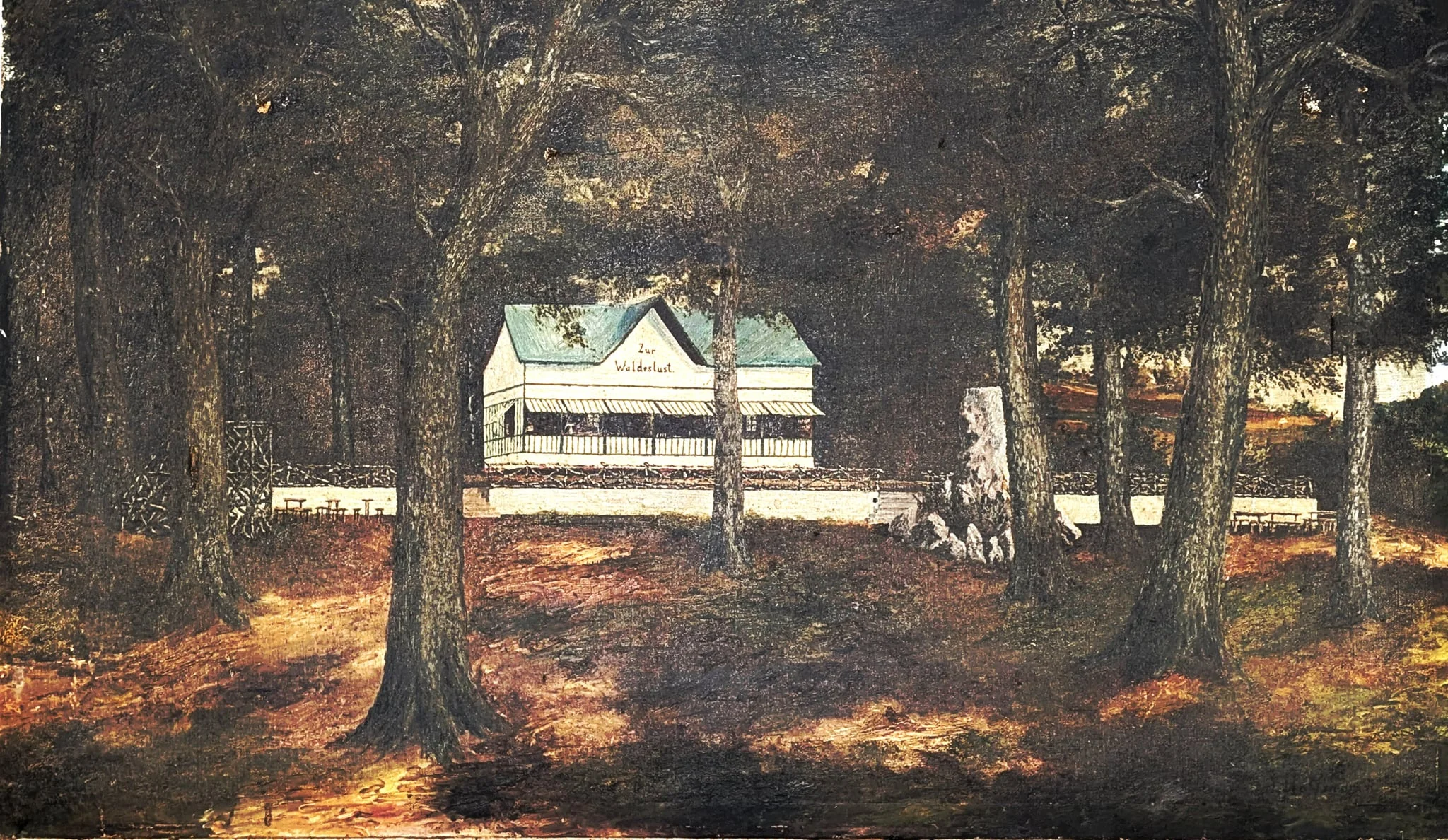 Gemälde Waldwirtschaft Waldeslust, detail