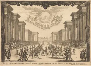 Third Intermezzo, by Jacques Callot, ink, 1617